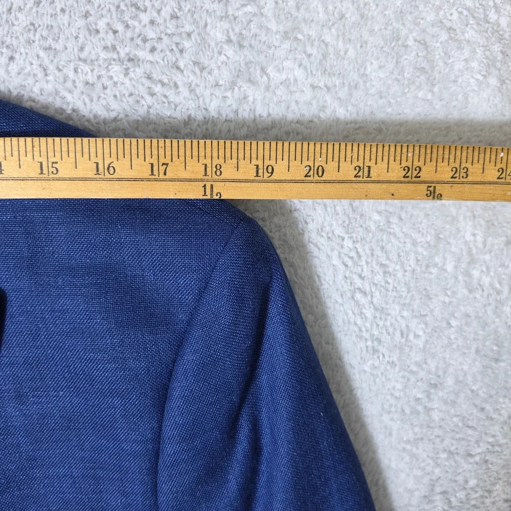 Lauren‎ Ralph Lauren Sport Coat Mens 43R Blue Linen Blend 2 Button Blazer